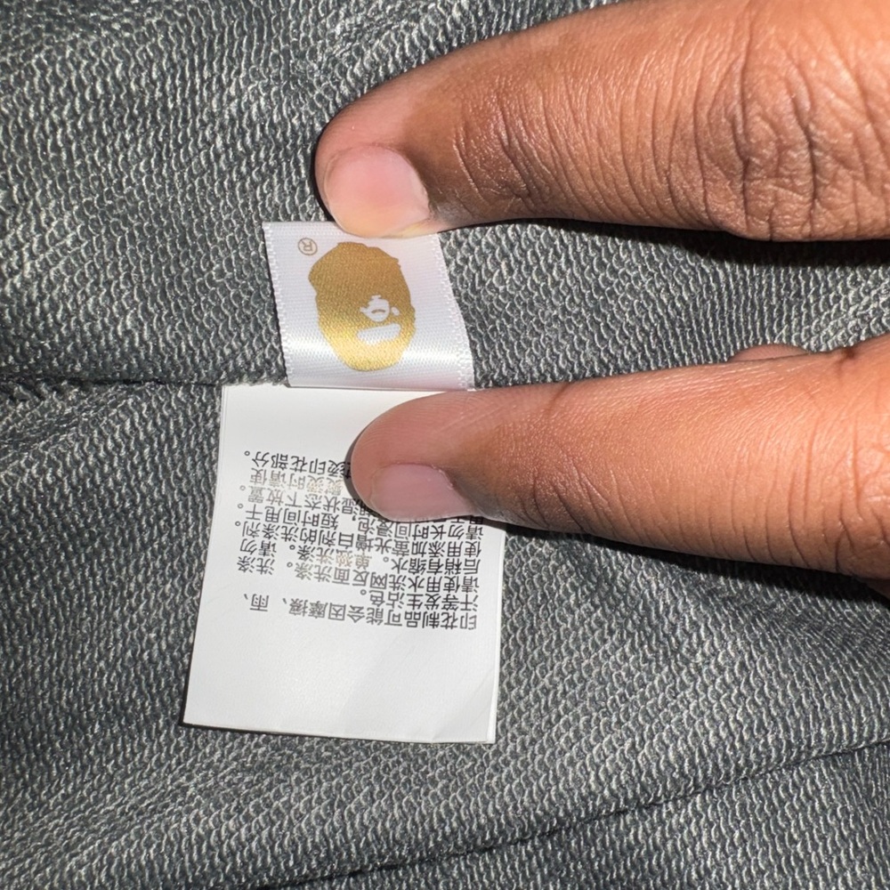 BAPE Gold Ape Head Logo Care Label Tag
